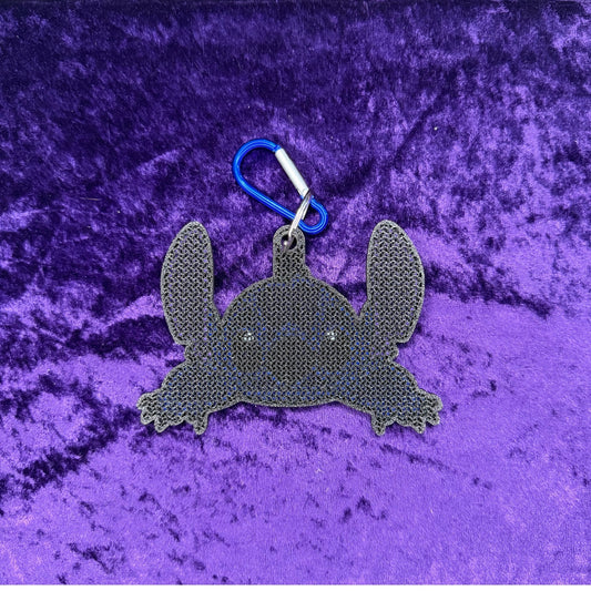 Stitch "Blue Alien" Inspired 3D Printed Pin Keychain