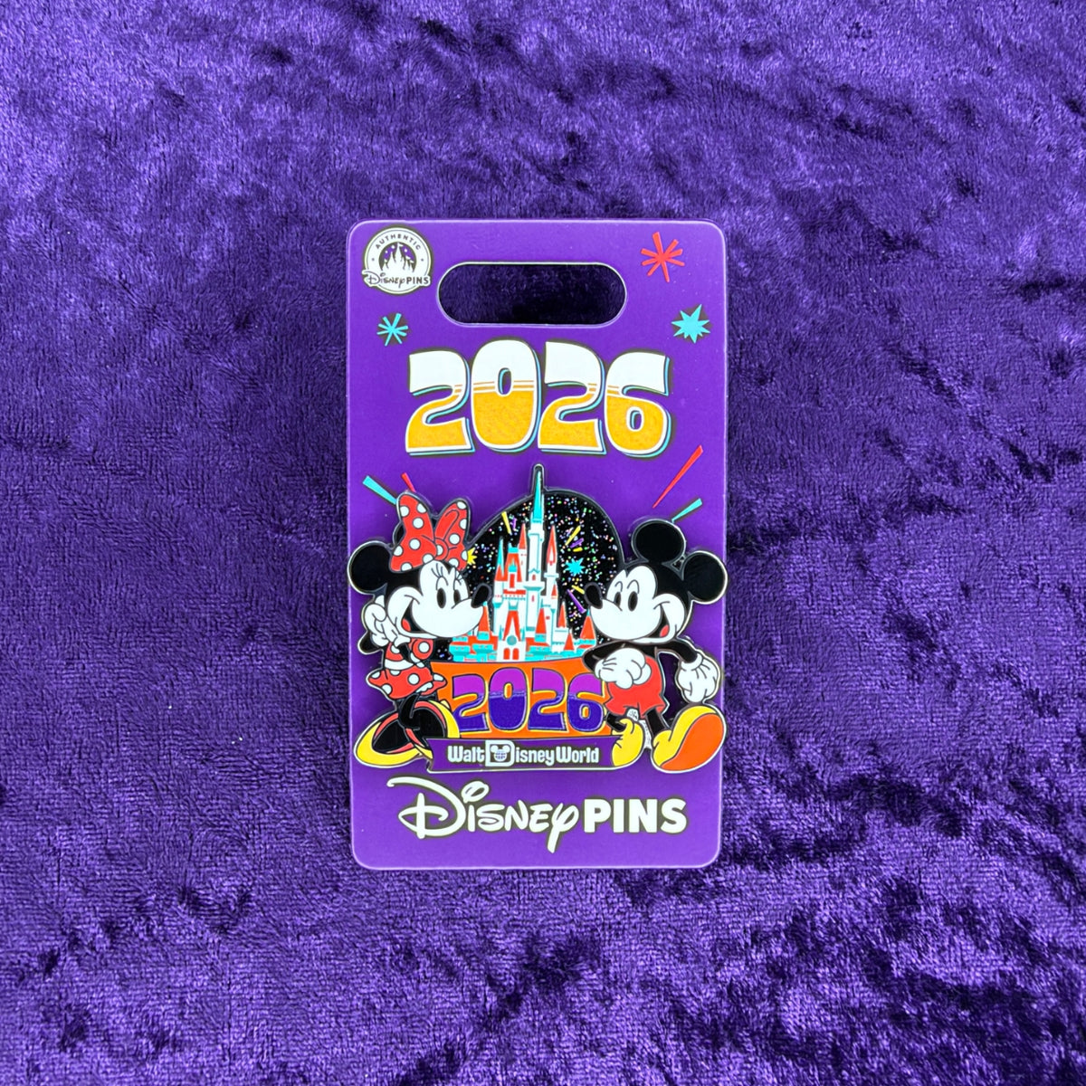 Mickey & Minnie 2026 Dated Walt Disney World Pin | Original Card
