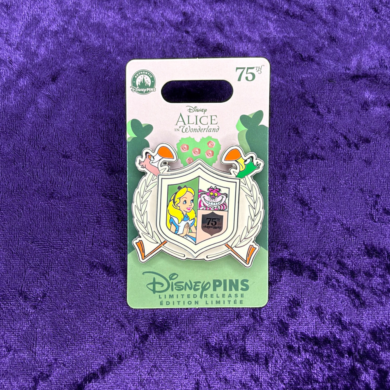 Alice in Wonderland 75th Anniversary Crest Pin | Limited Release