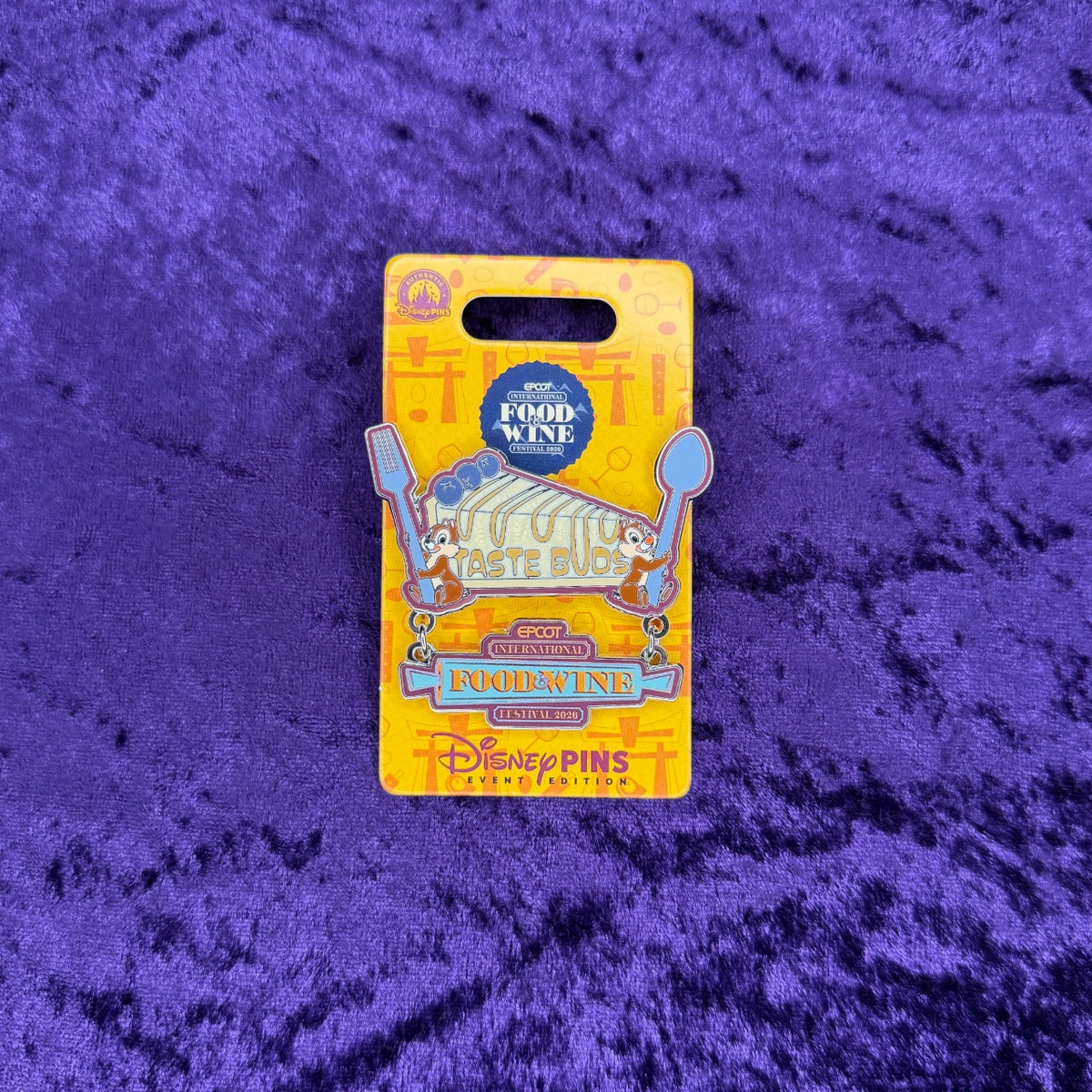 Chip & Dale “Taste Buds” Dangle Pin | EPCOT Food & Wine Festival 2026 | LE 7000