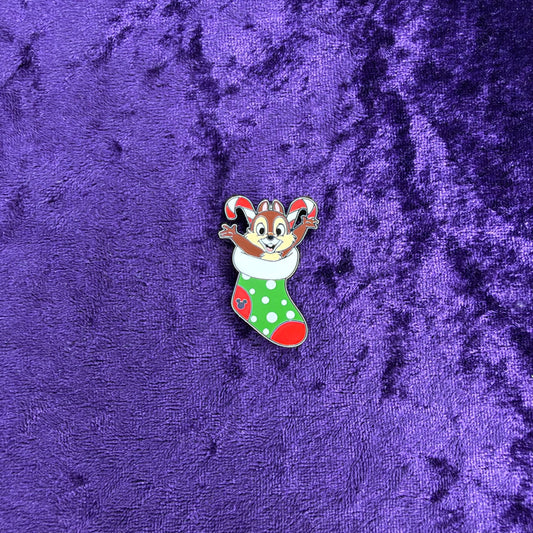 Christmas Chip Stocking Chaser Pin | Walt Disney World 2026 Wave A Hidden Disney