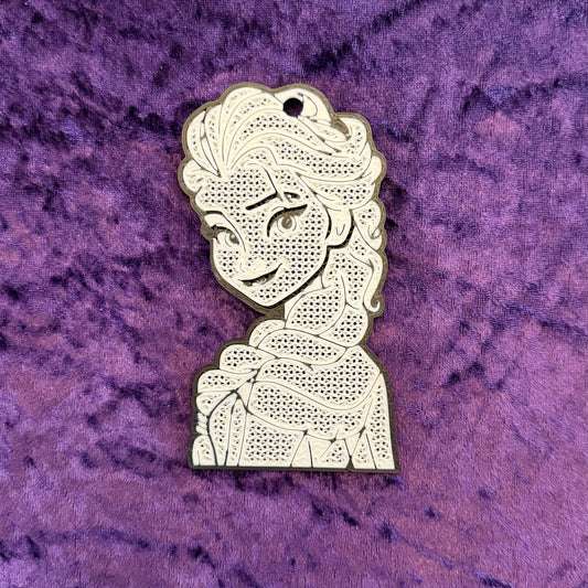 Elsa "Snow Queen" Inspired 3D Printed Pin Keychain