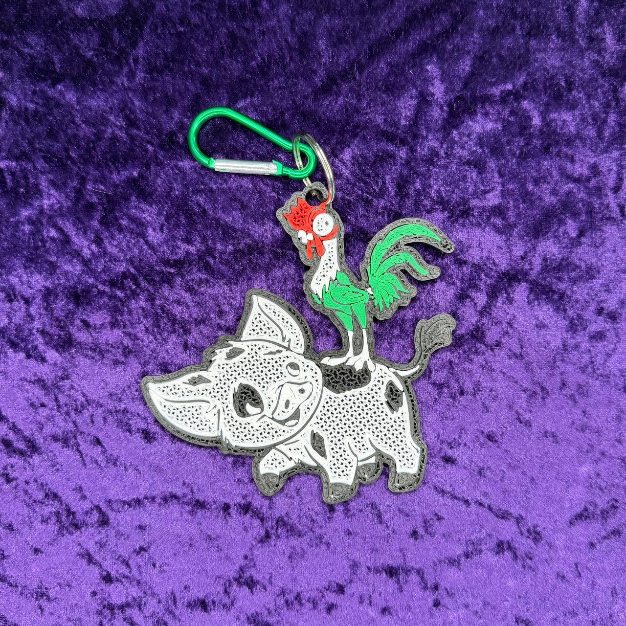 Hei Hei and Pua-Inspired 3D Printed Pin Keychain