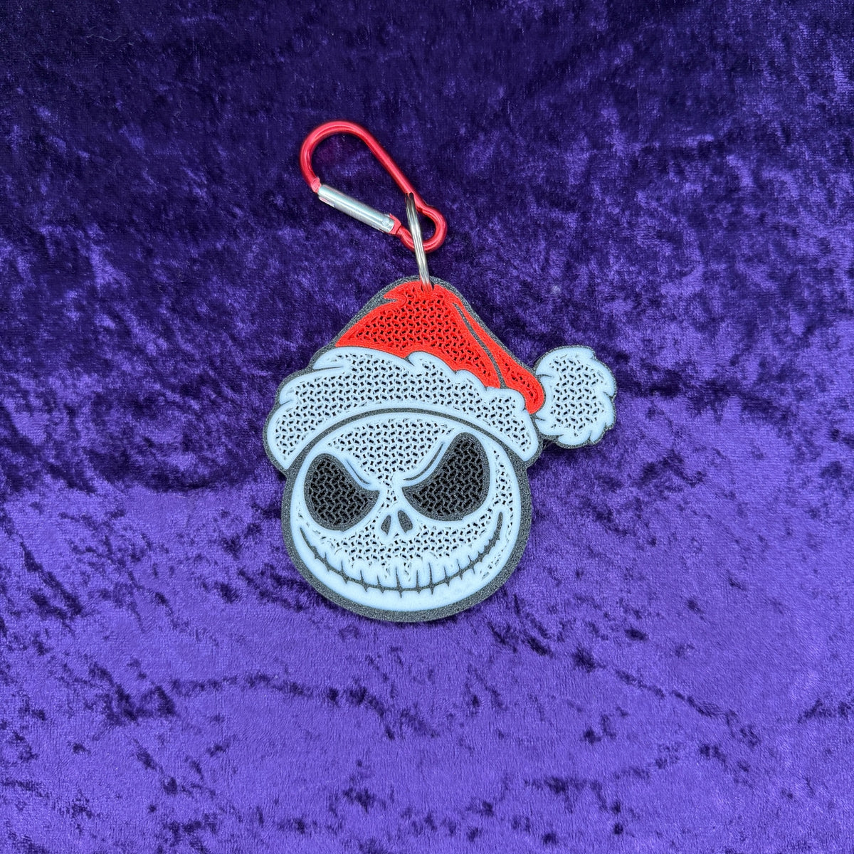Santa Jack Skellington-Inspired 3D Printed Pin Keychain