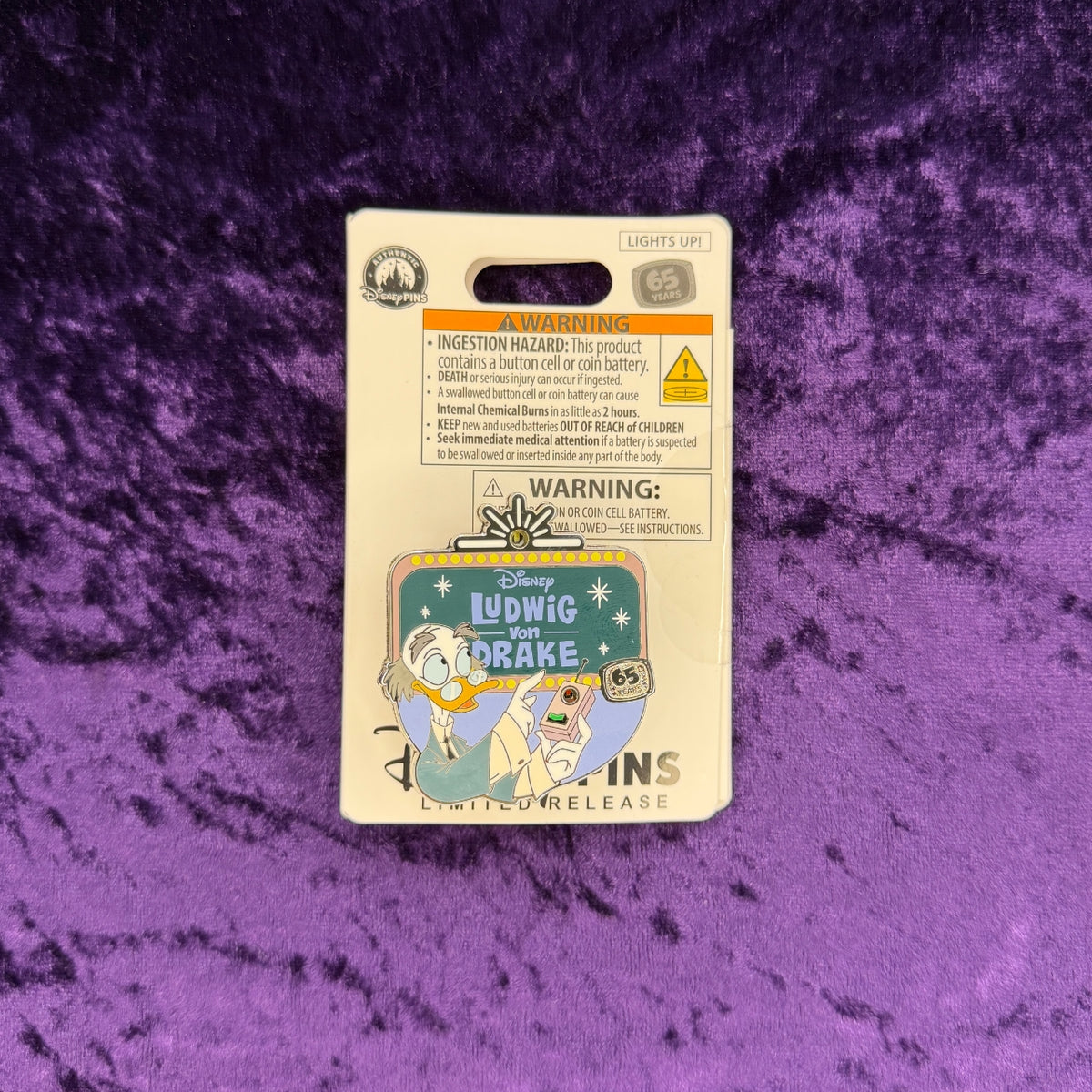 Ludwig Von Drake 65th Anniversary Light-Up Pin | Limited Release