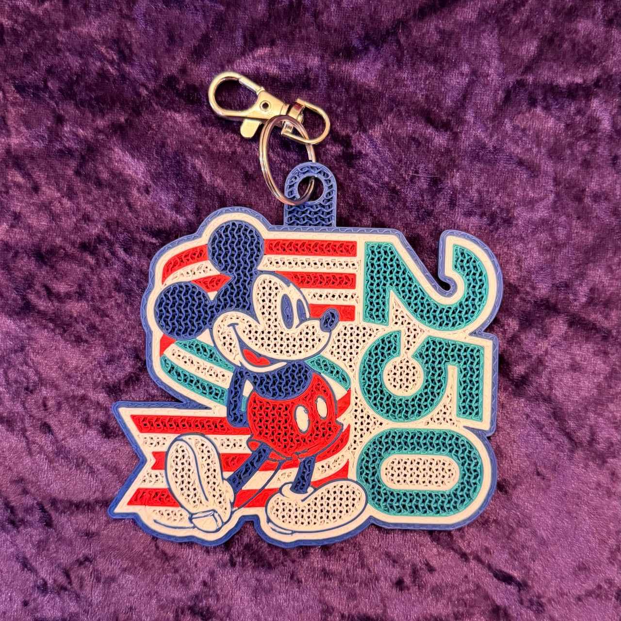 Mickey America 250 "Patriotic Mouse"-Inspired 3D Printed Pin Keychain