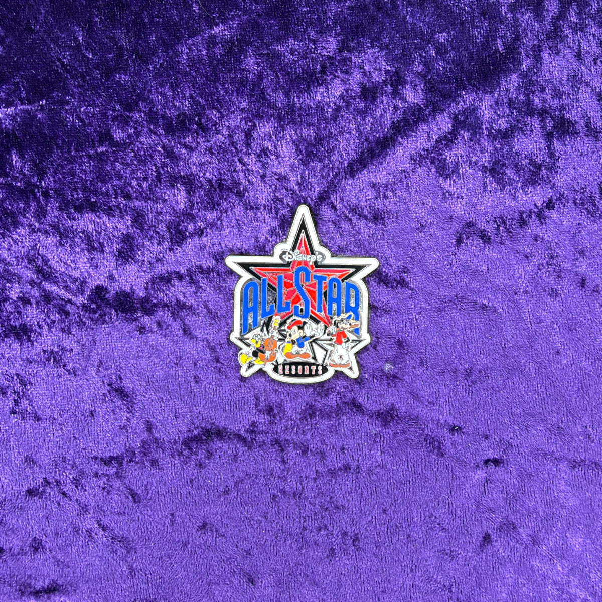 Mickey Mouse, Donald Duck & Goofy Disney’s All-Star Resorts Logo Pin