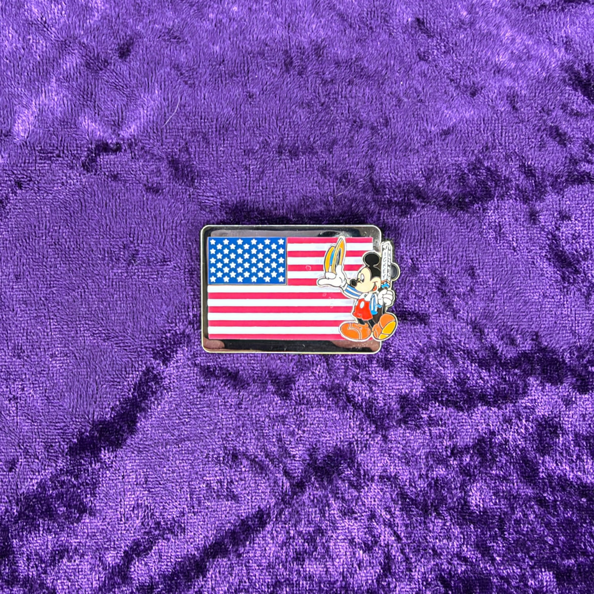 Mickey Mouse Saluting American Flag Pin | Patriotic Disney Store Pin