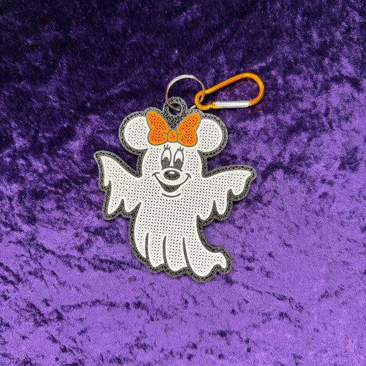 Minnie Ghost-Inspired 3D Printed Pin Keychain