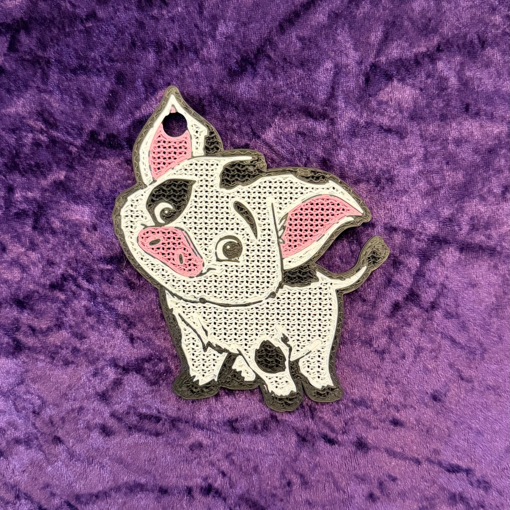 Pua "Island Pig"-Inspired 3D Printed Pin Keychain