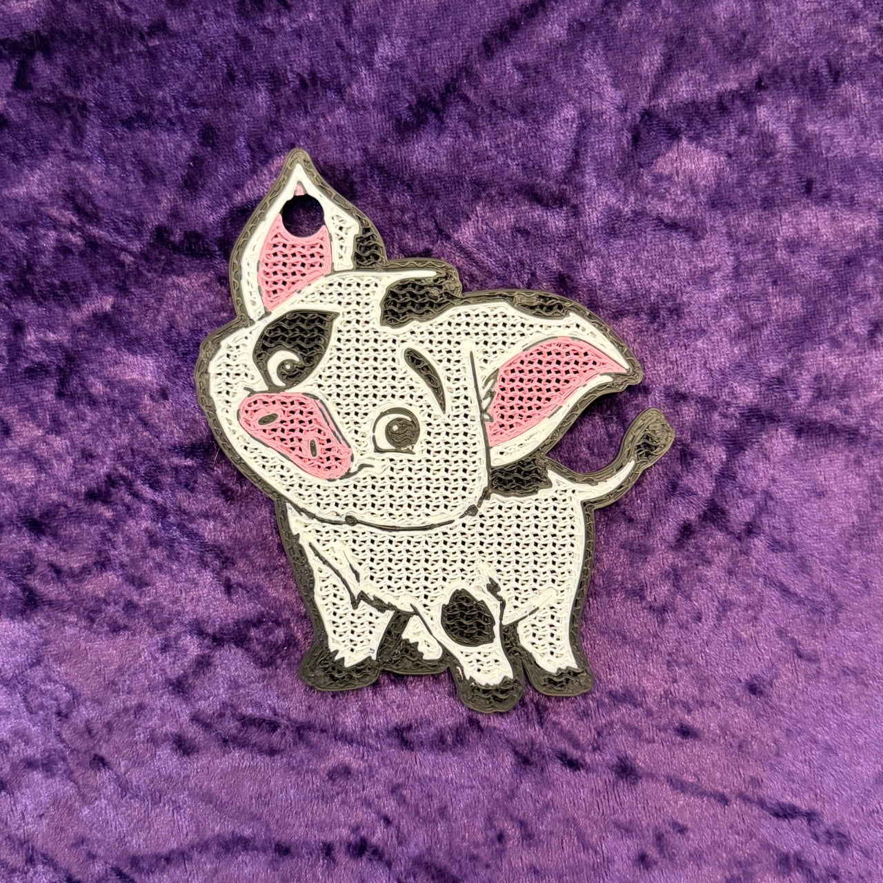Pua "Island Pig"-Inspired 3D Printed Pin Keychain