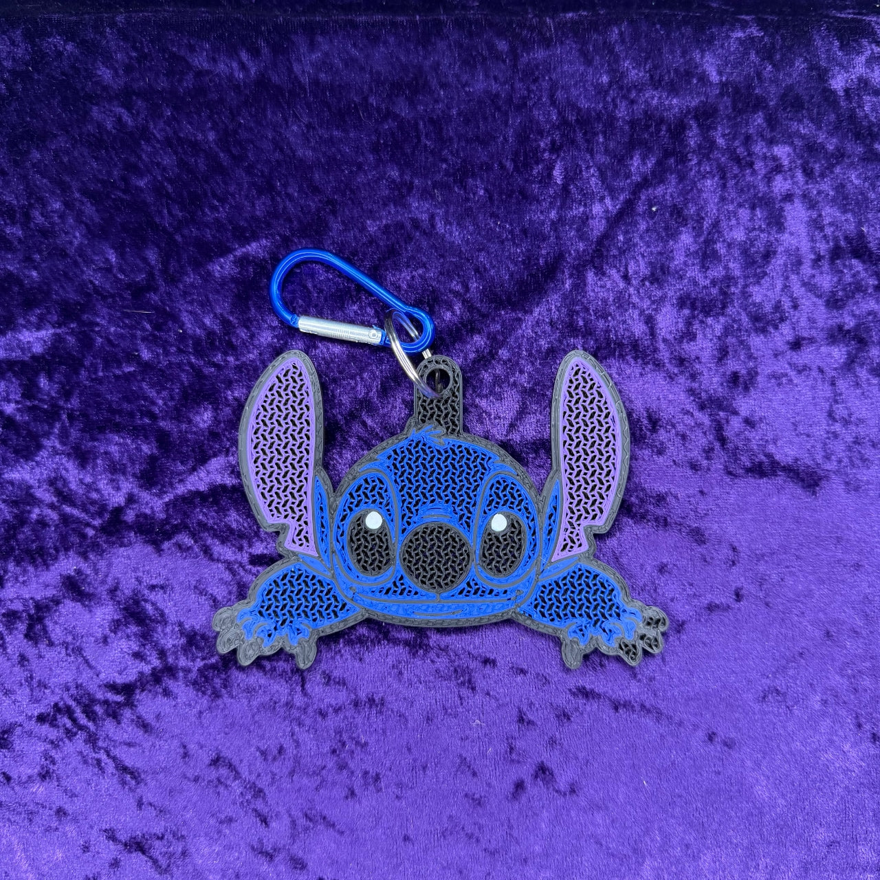 Stitch "Blue Alien" Inspired 3D Printed Pin Keychain
