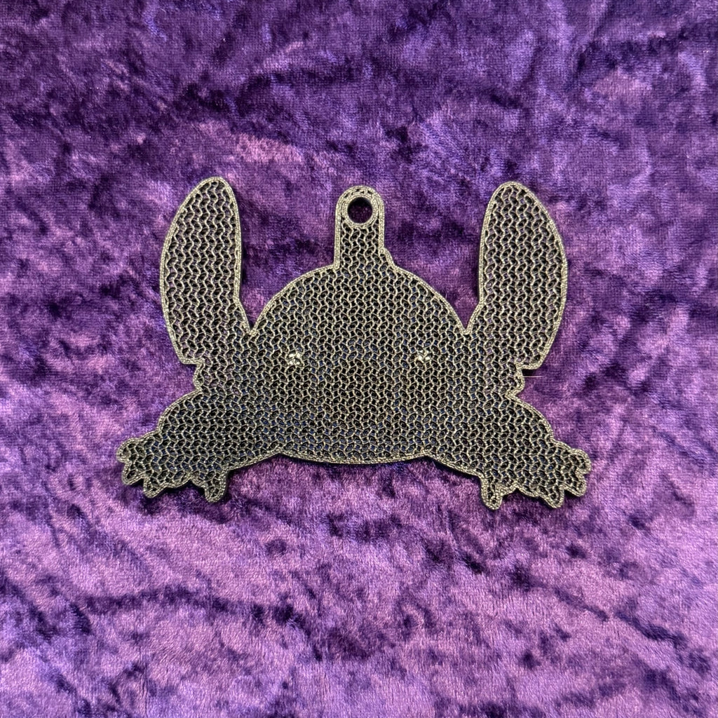 Stitch "Blue Alien" Inspired 3D Printed Pin Keychain